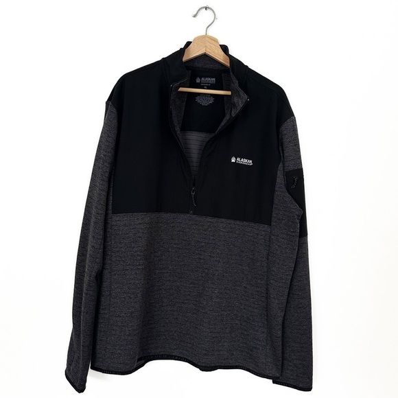 Alaskan Hardgear Duluth Trading Tech Zip Pullover Sweatshirt Mens XL Black Gray - Picture 1 of 6